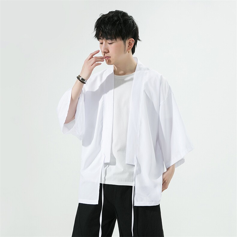 风夏季半袖宽松大码七分袖防晒服男士和服披风222特p25,男装防晒衣,星座815（原A203）
