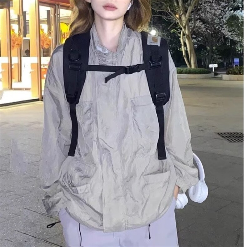 工装防晒衣女2025新款夏季轻薄透气防紫外线皮肤衣日系小众外套潮图片
