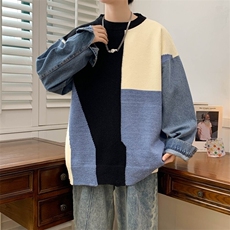 83936-P60秋冬新款休闲毛衣男长袖针织衫港风宽松毛衣打底衫，男装针织衫/毛衣，电商D310B