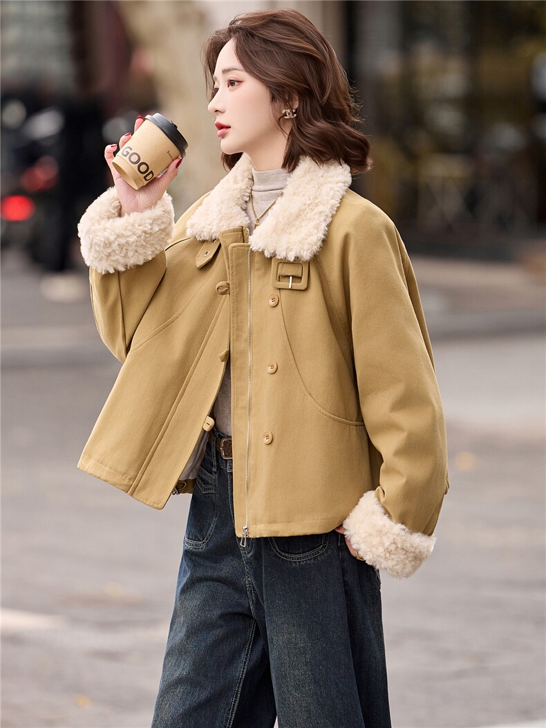 短款羽绒服女2025冬新款高级感巨好看宽松洋气拼毛加厚派克服外套,女装羽绒服,流量+