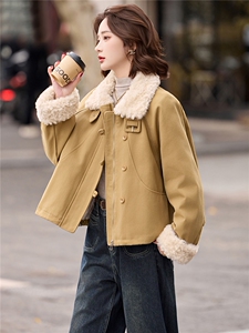 短款羽绒服女2025冬新款高级感巨好看宽松洋气拼毛加厚派克服外套图片
