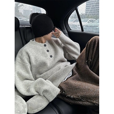 美式复古亨利领毛衣男款冬季慵懒风高级感针织衫外套M5010，男装针织衫/毛衣，星座1116A（原606A-3）