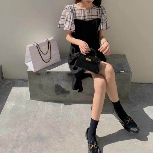 泡泡袖连衣裙，女装连衣裙，深度