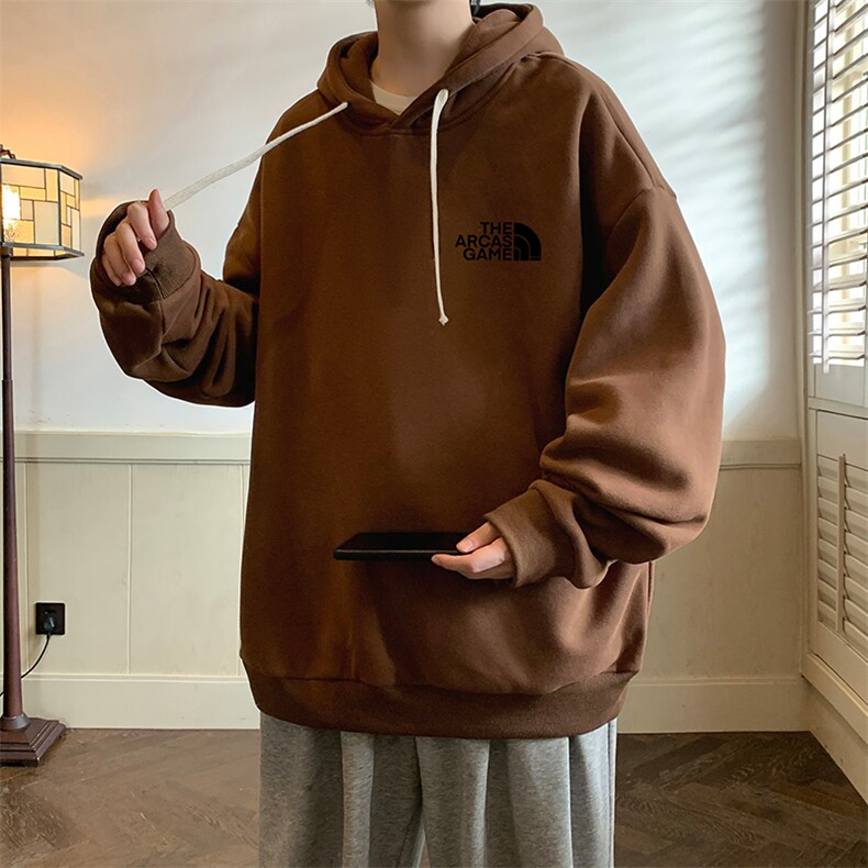 纯棉连帽卫衣男大码运动帽衫宽松薄WY2232-P35加绒款-P40,男装卫衣,电商A040