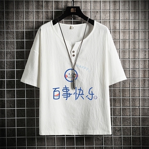 TY61183-P30 v领亚短袖t恤男大码半袖半截袖图片