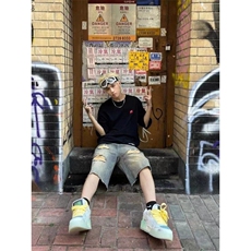 街头破洞牛仔夏季水洗做旧毛边设计五分裤-N117-网络图，男装牛仔裤，星座1002-2