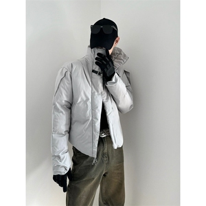 网络图现货！立领金属扣短款棉服外套高级设计感棉服RY113-P110图片