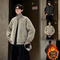 网图扎染pu立领皮加棉夹克情侣棉服外套男H2506-1加棉特P73，男装夹克，电商A341