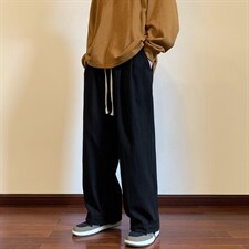 秋季新款宽松褶边工装休闲裤XZ604-KG35-P55控68，男装工装外套，星座604