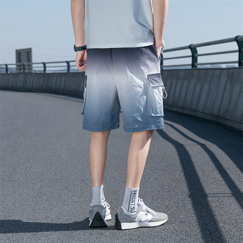 夏季新款潮流韩版宽松侧袋工装裤渐变情侣短裤男A305-KX2064-P25,男装休闲裤,电商B306