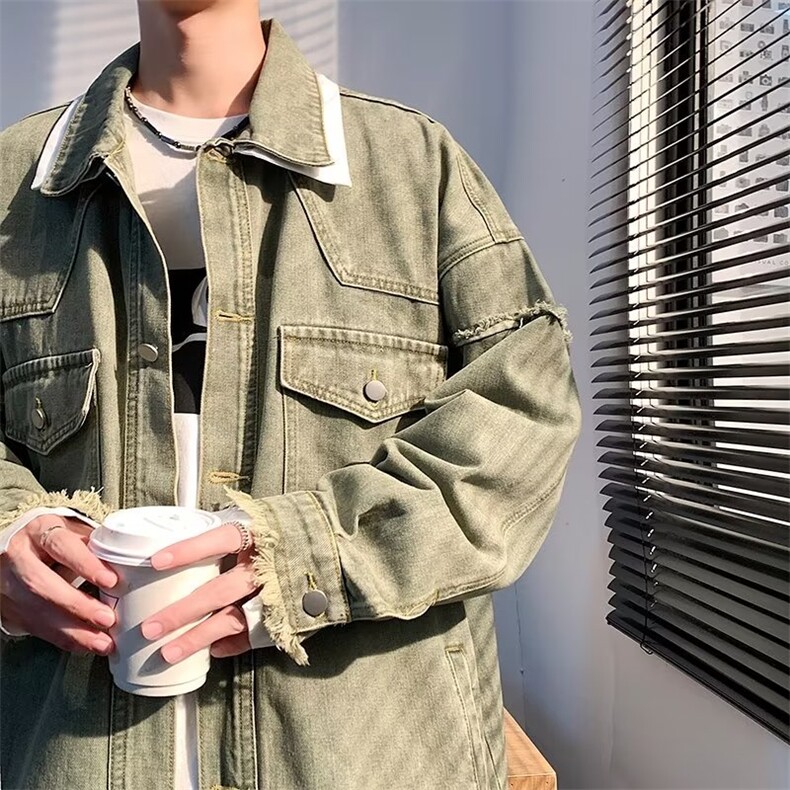 美式高街牛仔外套男韩版潮痞子2023秋冬新款ins宽松夹克W5040-P73,男装大码男装,星座412-2