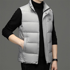 羽绒服马甲中年男士立领无袖保暖坎肩冬季新款加厚背心外套男装，男装背心/马甲，电商B212（原钱塘6029）