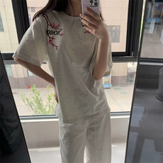 万针全刺绣工艺抖音得物高品质260克重磅纯棉双纱美式高街短袖T恤，男装T恤，电商A486