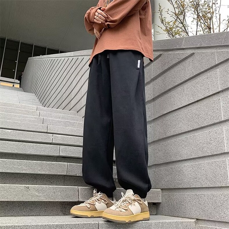 港风春款男休闲卫裤贴标束脚裤加大码M-5XLK028P40,男装休闲裤,星座1013-1
