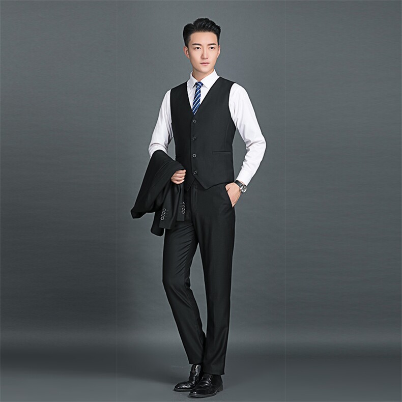 87881-3男士春季新款修身商务青年西装绅士三件套西服P220,男装西服套装,电商B360