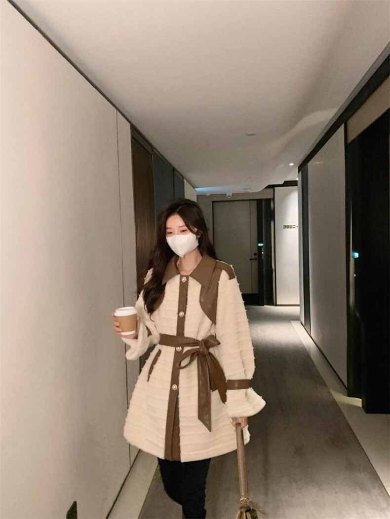 洋气拼皮毛毛外套皮毛一体外套，其它，M.W 嫚维