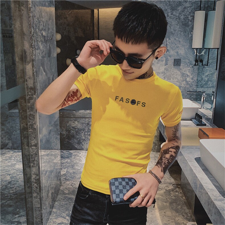 夏季刺绣短袖t恤男潮流快手社会小伙半袖体恤小衫C301B-DT22,男装T恤,电商C301B