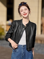 2026年春季新款现货时尚高品质皮衣小外套机车服女装，女装皮衣，臻衣坊