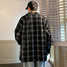 311B-1-CM-3965-P98控128港风小香风貂毛开衫提花大码针织毛衣，男装针织衫/毛衣，星座311B-1