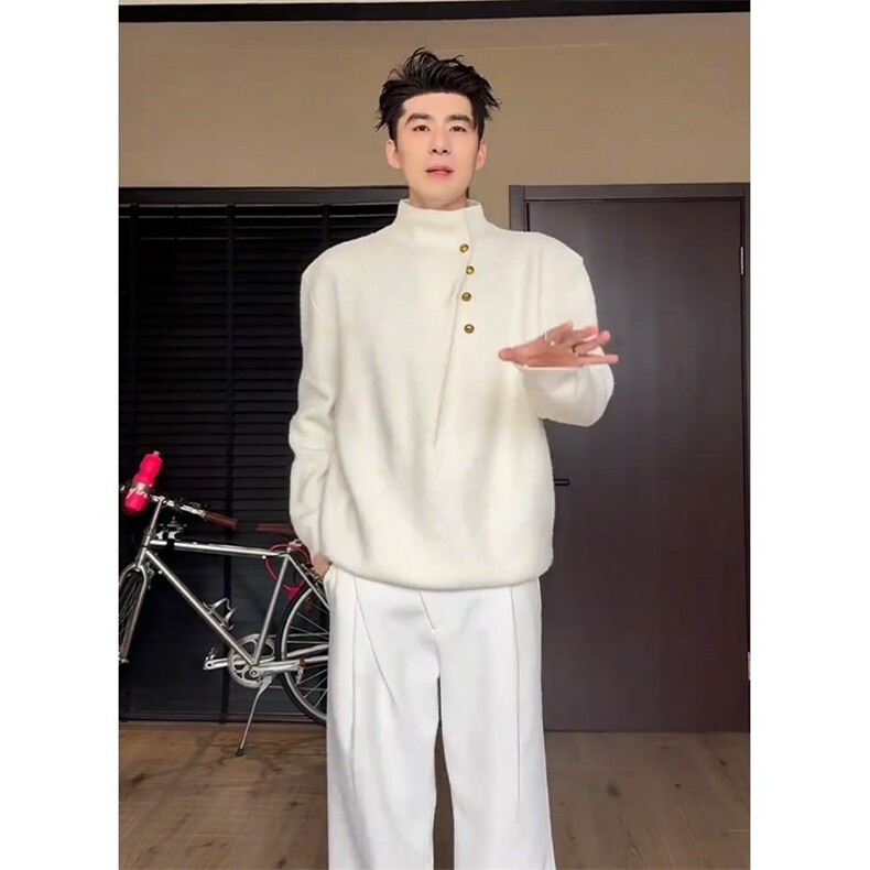 网图76319-P65毛衣男秋冬发型师英伦雅痞男装慵懒针织打底衫,男装针织衫/毛衣,电商D310B