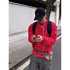 气质流行百搭日系文艺时尚条纹长袖T恤新款潮流简约T04-P50，男装T恤，星座208-5
