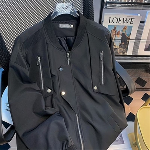 美式复古高街工装多口袋飞行员棒球服外套男ins宽松夹克 JK673图片