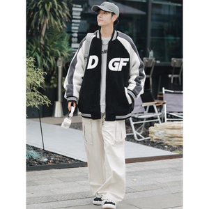 冬款青少年棉衣加绒时尚羊羔绒棒球服外套男女 8108-P120控价158图片