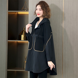 2025年春装新款风衣外套女中长款小个子中年妈妈休闲大码胖mm春秋图片