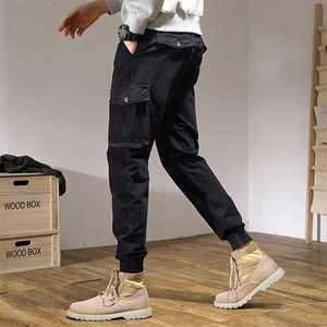 主推！工装多口袋长裤子ins潮流宽松休闲束脚裤子G3815P80图片