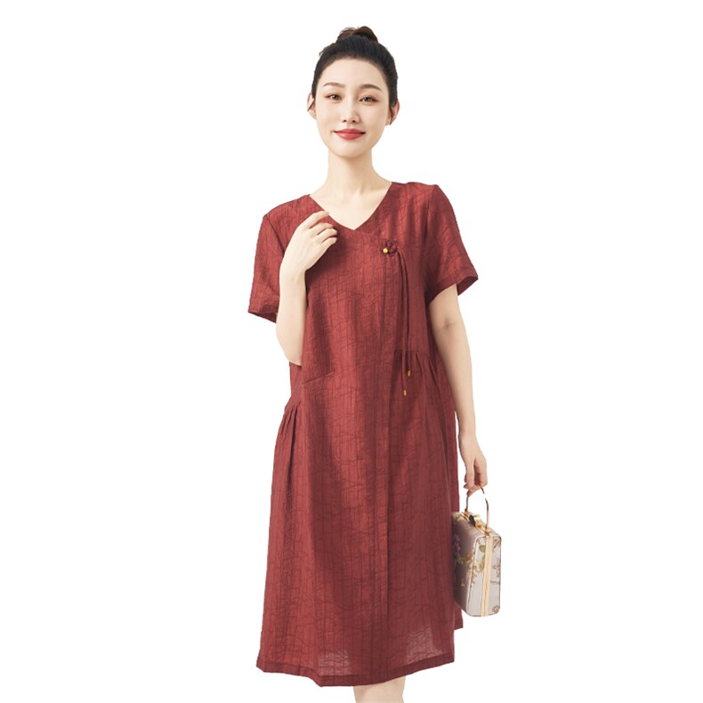 #高质莱赛尔#小个子气质中年妈妈夏装洋气遮肚子大码宽松裙子,女装连衣裙,鑫鑫格
