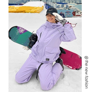 蓄热抗寒拉链魔术贴滑雪服男反光条工装夹克外套M69-P170控258图片