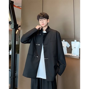新中式风立领中山装 男士休闲西服高级感修身小西装外套 J8158图片