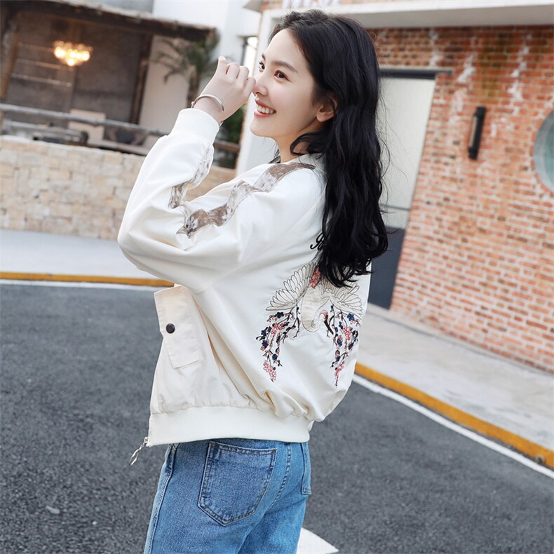 风复古仙鹤刺绣短外套女2026秋季新款182-P90-K138，女装短外套，帛香坊
