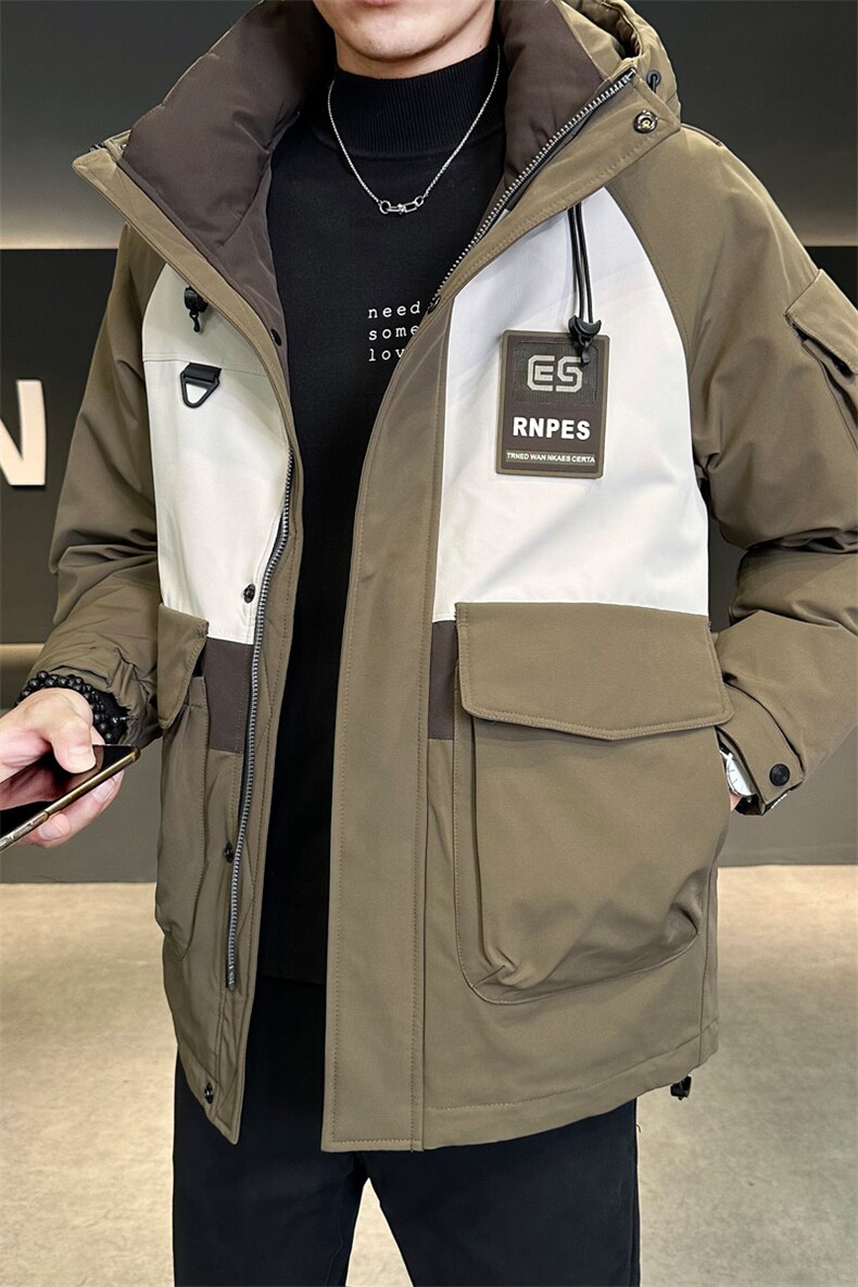 冬季店主风新款工装羽绒服男中长款冲锋衣羽绒外套Y3611-P245,男装羽绒服,电商A237
