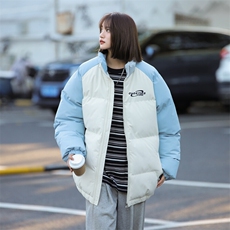 米杏拼接蓝袖