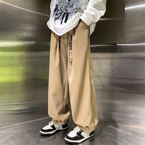 特批P40无差价24秋季自带腰带魔术贴休闲阔腿长裤男K1055尺码偏大图片