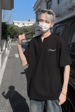 已注册抖音直播得物痞帅肌理感小V领短袖T恤T7502P26控39，男装T恤，电商C408-1(原B339-1)