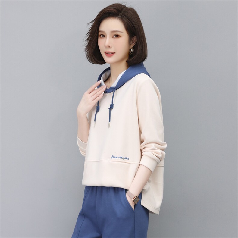 时尚宽松连帽卫衣女秋冬季新款韩版百搭显瘦长袖上衣外套潮,女装卫衣/绒衫,依恋蒂丝