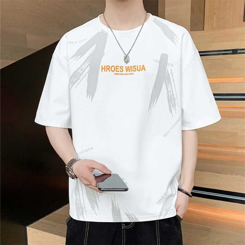 短袖T恤男夏季薄款圆领百搭潮流半袖宽松上衣DXA27-P20，男装T恤，星座208-5