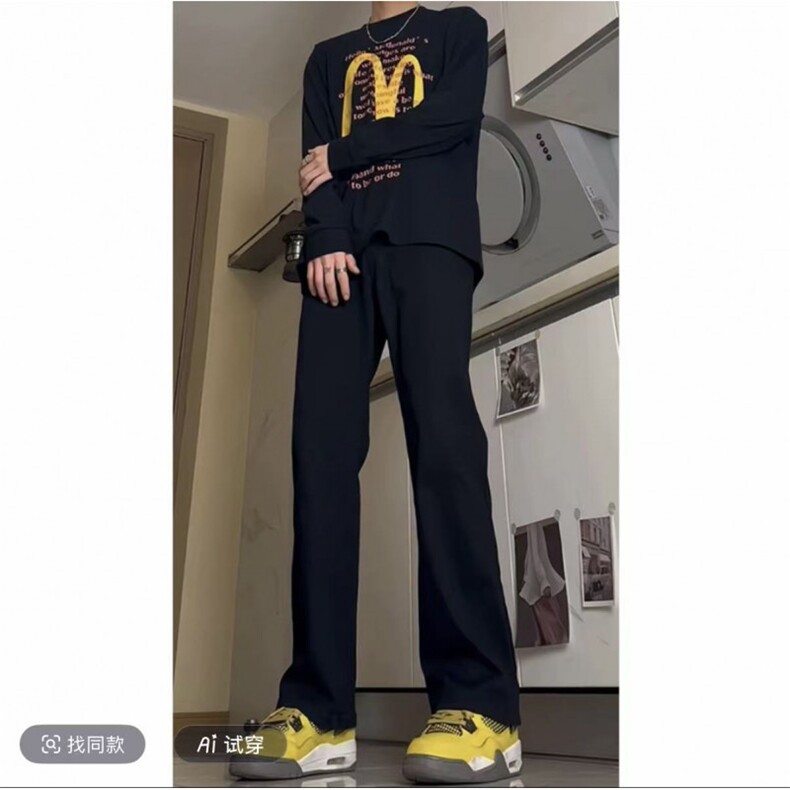 抖音同款微喇修身牛仔裤有大货黑色高弹力有加绒G151-特批35图片