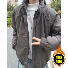 现货美式高街休闲棉衣夹克三防立领纯色户外工装加厚棉服外套，男装夹克，电商A486