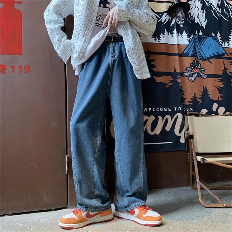 牛仔裤男秋季潮大码休闲裤子高街V117P45,男装牛仔裤,星座1116-2