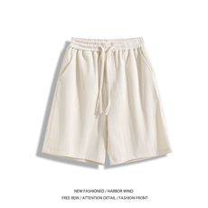 抖音品质夏季新款麦穗条宽松休闲五分裤B315-K25567-特p30控58，男装休闲裤，电商B315