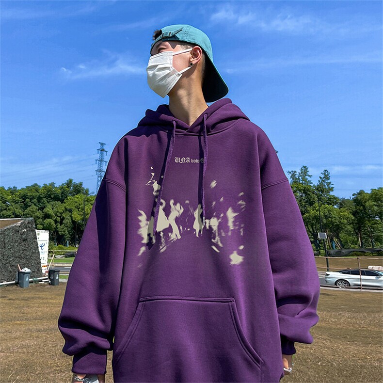 抖音得物供货 可提供视频 春装重磅美式宽松连帽卫衣DL2452图片