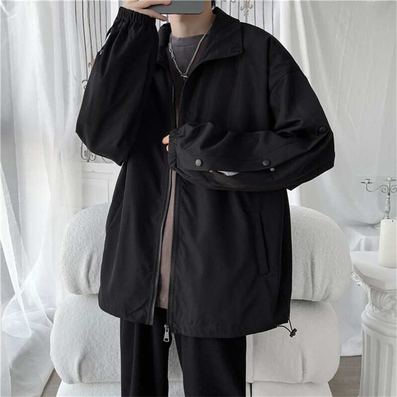 JK3089/P55春装新撞色排扣运动夹克男韩版大码宽松外套上衣男，男装夹克，电商A141