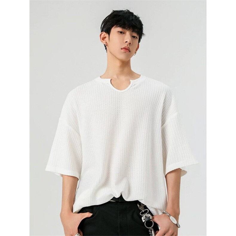 T1077-TP-潮牌夏季宽松短袖提花网红潮流ins简约上衣T恤，男装T恤，星座1002-2