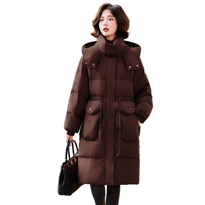 2024冬季新款时尚潮流长款羽绒服修身显瘦保暖外套,女装羽绒服,姿萝菲