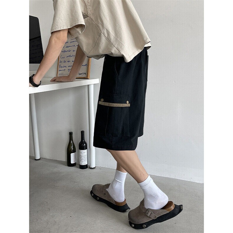美式复古大口袋工装短裤男夏季潮牌显瘦cleanfit宽松大码五分裤子,男装休闲裤,电商A022