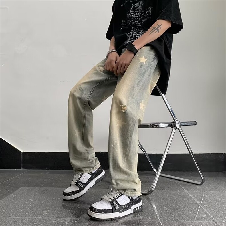 夏季文艺新款青春流行长裤气质日系牛仔裤N2219P45,男装牛仔裤,星座1116-2