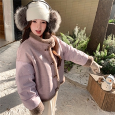 冬季新款时尚皮毛一体拼接羽绒服女韩版加厚A905P285K418，女装羽绒服，2C268